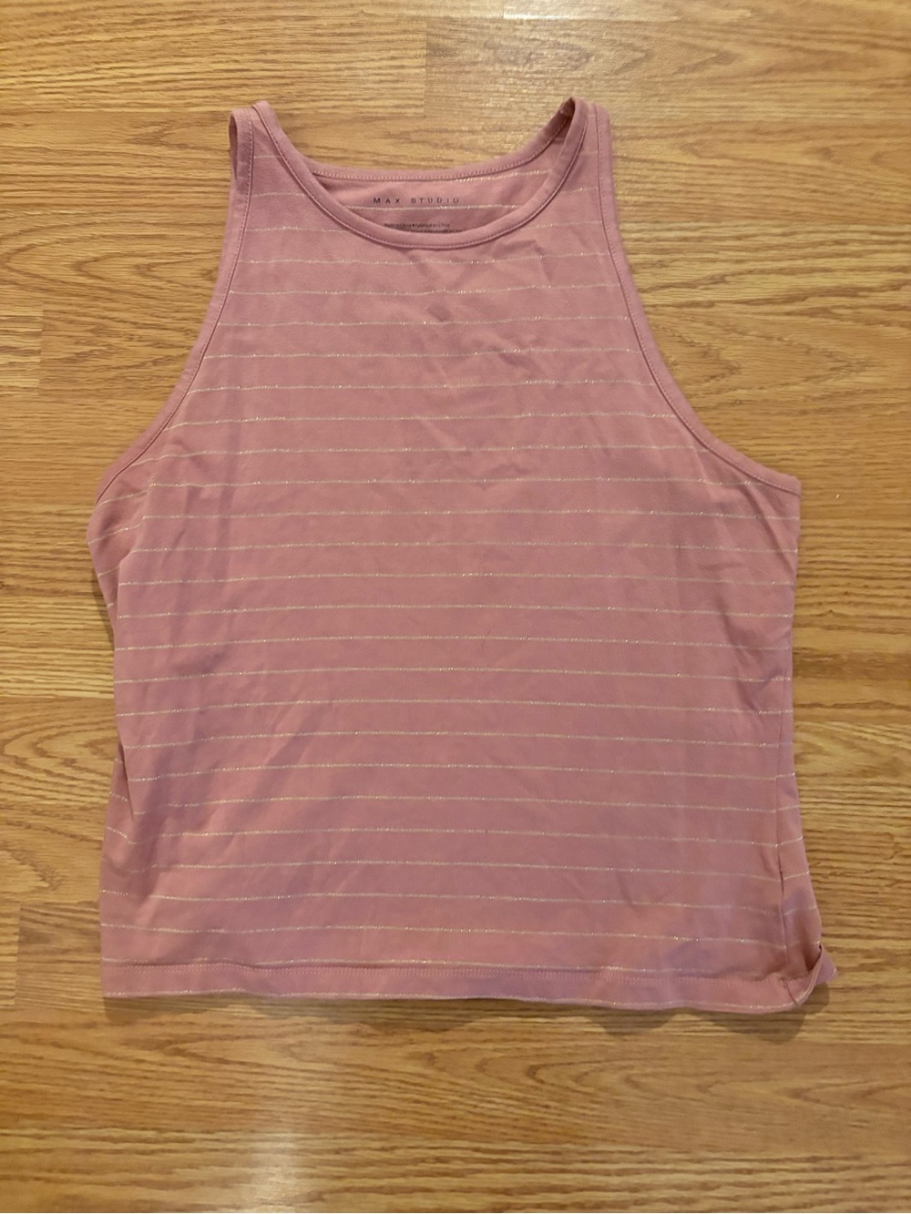Max Studi Pink Striped Sleeveless Tank Top